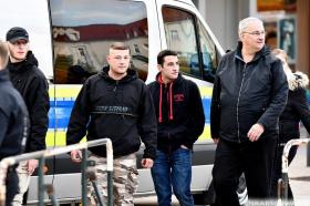 V.l.n.r.: Maurice Pollei, Robin-Oliver Band, Steven Band und Jens Irgang am 03.11.2018 bei "Heimatliebe Brandenburg" in Eberswalde. (Foto: Oskar Schwartz)