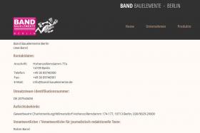 Robin-Oliver Band als Verantwortlicher auf der Homepage von "Band Bauelemente". (Screenshot: Band Bauelemente)