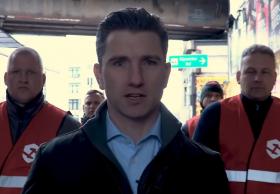 Wahlwerbespot der NPD zur Europawahl 2019: Ruggiero Gleisinger (2.v.l.), Patrick Bewer (2.v.r.), Frank Franz (m.). (Screenshot: Youtube)