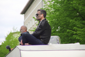 "Ignorance Meditation" mit Ken Jebsen (vorn) und Kai stuht (hinten) am 25.04.2020. (Foto: Igor Netz)