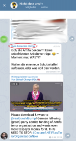 Sven Sebastian Horner vom KDW über "die Antifa." (Screenshot: Telegram)