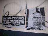 Wandbild am Kranpark: Sebastian Schmidkte. Du Nazisau